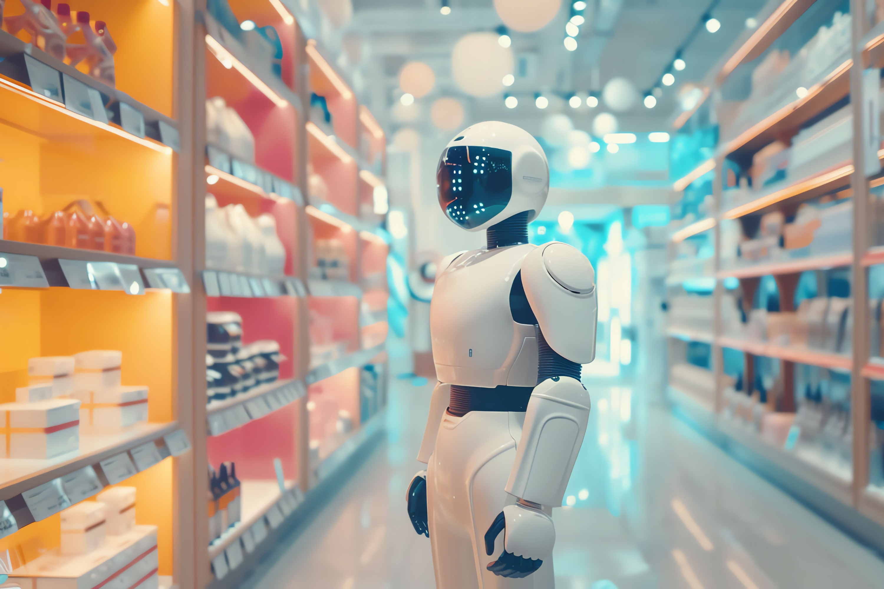 攝圖網_402724394_超市智能機器人服務(企業商用)